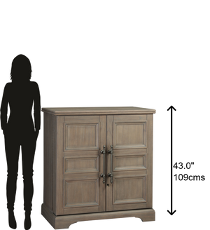 Hekman Furniture 695276 Passport Wine & Bar Console - Aged Taupe, Portable Design, Stylish Storage For Entertaining Aged Grey Passport Wine & Bar Console 695276