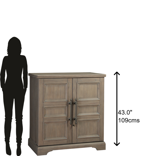 Hekman Furniture 695276 Passport Wine & Bar Console - Aged Taupe, Portable Design, Stylish Storage For Entertaining Aged Grey Passport Wine & Bar Console 695276