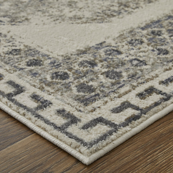 Feizy Rugs Kano Distressed Low Pile Rug - Versatile, Stain And Fade Resistant, Perfect For Pets And Hosting Ivory,Taupe,Gray Polypropylene,Polyester 86439ljfivychlf10