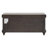 Homelegance By Top-Line Nikita Storage Bench with Linen Seat Cushion Black Wood