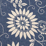 Christopher Knight Home® - Noble House - Wildflower Outdoor 7'10" X 10' Botanical Area Rug, Blue and Ivory