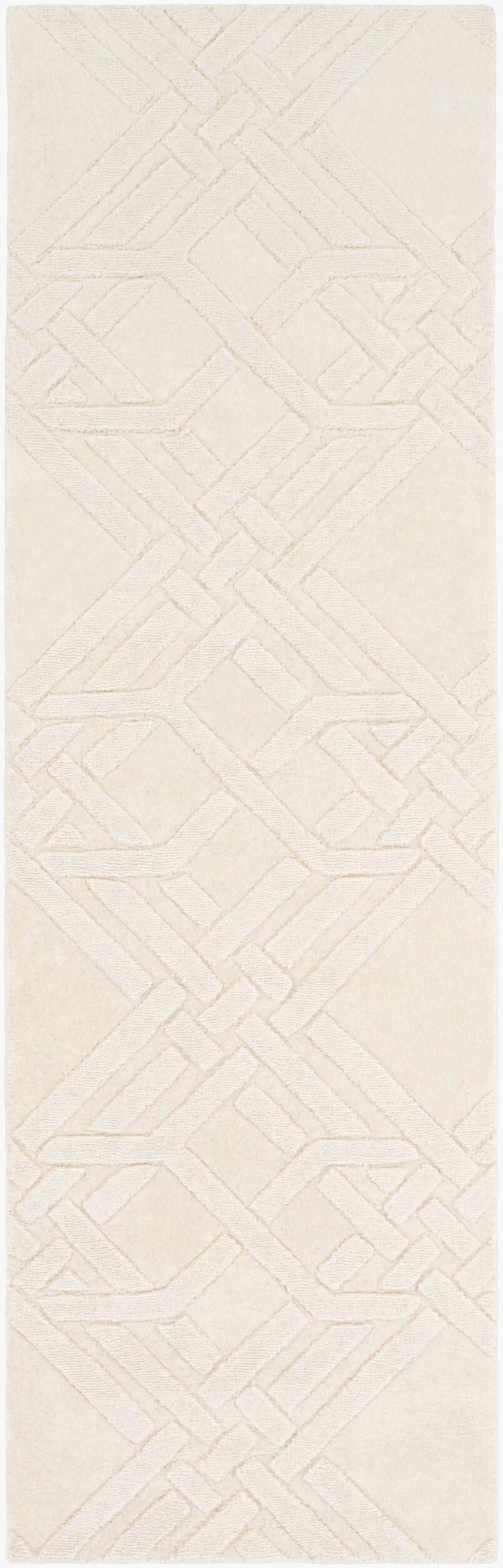 Surya The Oakes Oak-6001 Handmade Wool Rug 2'6" X 8' – Modern Decor, Exquisite Craftsmanship, Medium Pile Cream Wool Oak6001-268