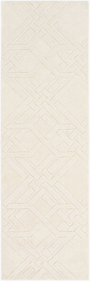 Surya The Oakes Oak-6001 Handmade Wool Rug 2'6" X 8' – Modern Decor, Exquisite Craftsmanship, Medium Pile Cream Wool Oak6001-268