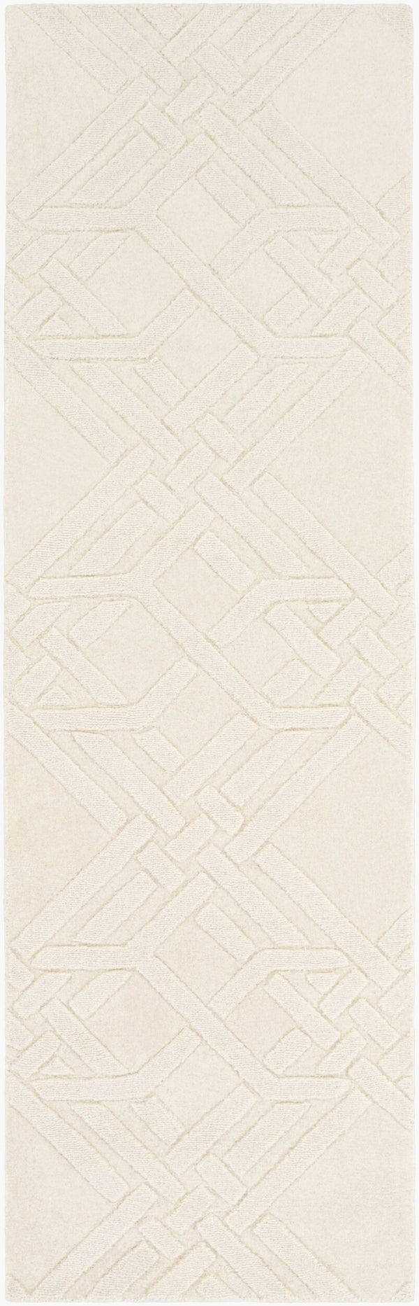 Surya The Oakes Oak-6001 Handmade Wool Rug 2'6" X 8' – Modern Decor, Exquisite Craftsmanship, Medium Pile Cream Wool Oak6001-268