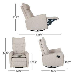 English Elm Christopher Knight Home® - Recliner Swivel Rocker with Glider Function, Push-Back Reclining Chair for Living Room & Nursery Beige 65354.00