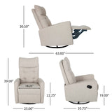 Christopher Knight Home® - Noble House - Woodglen Contemporary Glider Swivel Push Back Nursery Recliner - Beige and Black Finish