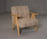 VIG Furniture Modrest Oakhurst - Modern Beige Pattern + Wood Accent Chair VGHM-ST293-BGE