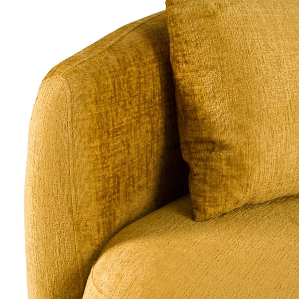 VIG Furniture Oakland Modern Mustard 4-Seat Sofa With Camel Back, Rounded Arms & 4 Pillows — Durable Poplar Frame VGDW-DS1017