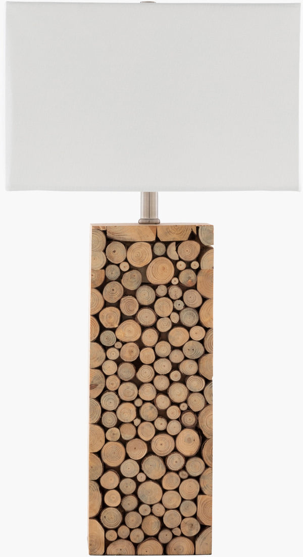 Livabliss Oaklynn Wood Veneer Table Lamp with Linen Shade for Living Room or Bedroom OAL-001