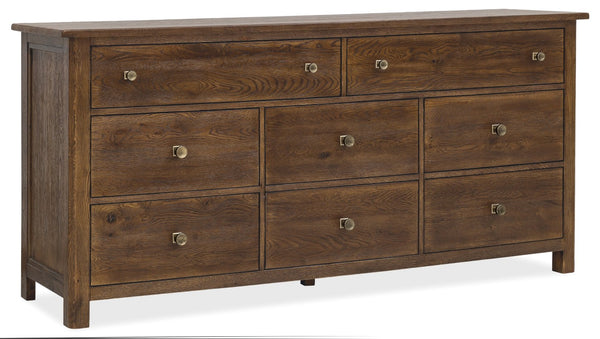 Hooker Furniture Driftwood Buckboard Eight-Drawer Dresser With Cedar-Lined Drawers, Jewelry Tray & Rustic Distressing Medium Wood 6820-90202-85