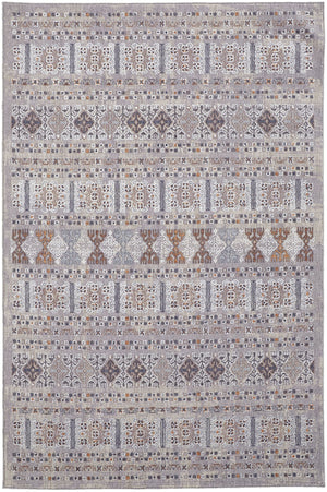 Feizy Rugs Francisco Southwestern-inspired Machine-woven Rug - Durable Geometric Design For Elegant Spaces Orange,Gray,White Polyester,Polypropylene Fra39gcfrstgryf94