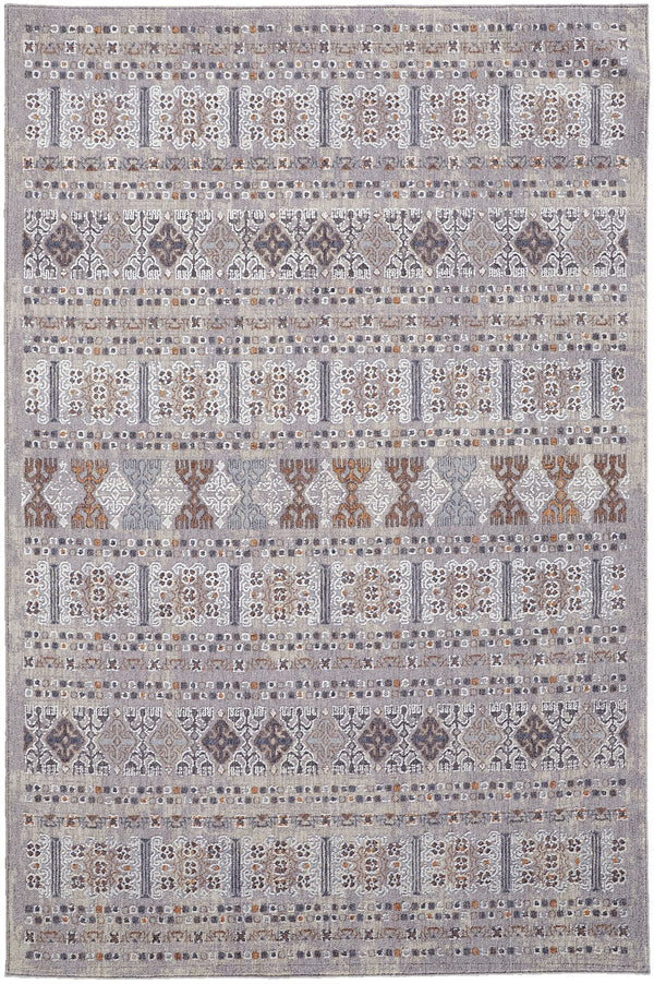 Feizy Rugs Francisco Southwestern-inspired Machine-woven Rug - Durable Geometric Design For Elegant Spaces Orange,Gray,White Polyester,Polypropylene Fra39gcfrstgryf94