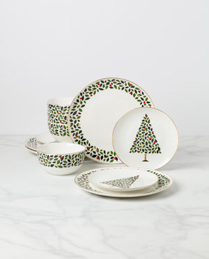 Lenox Kate Spade Evergreen 12-Piece Dinnerware Set White, IVORY PORCELAIN 895358