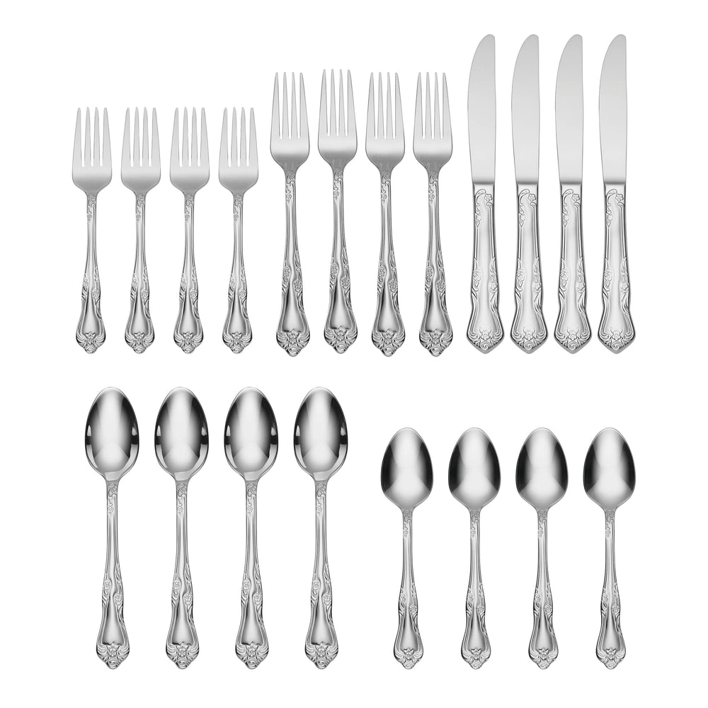 Lenox Oneida Azalea 20 Piece Everyday Flatware Set, Service for 4 Metallic, STAINLESS METAL B333020A