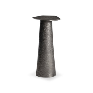 Bernhardt Bernhardt Lark Cast Aluminum Accent Table In Graphite Finish — Conical Base, Cantilevered Five‑Sided Top, Compact Modern Sculpture (23"H) 347421G