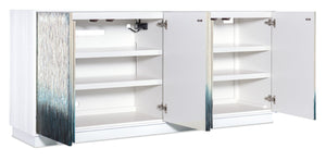 Hooker Furniture Melange Ombre Mediterranean Entertainment Credenza With Touch-Latch Doors, Built-In Outlet, Fits 75" Tv 628-55064-02