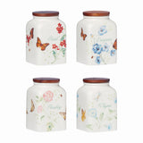 Lenox Butterfly Meadow Cooking Spice Jars, Set of 4 Multi, WHITE PORCELAIN 895243