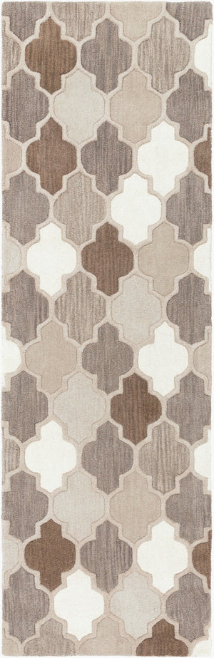 Livabliss Oasis Hand-tufted Wool Blend Area Rug Cottage Style for Large Living Dining Rooms Charcoal, Taupe 2'6" x 8' OAS1088-268