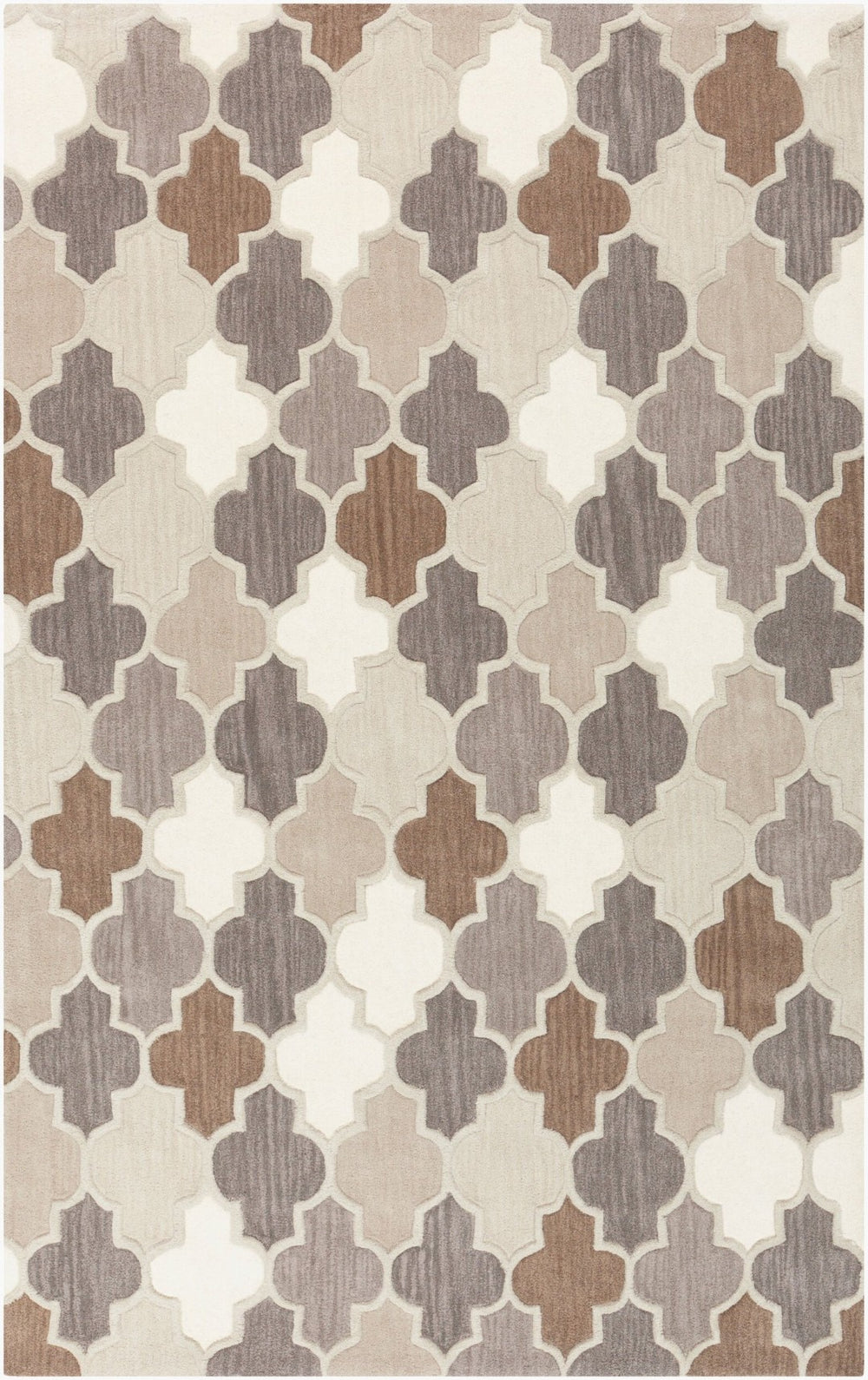 Livabliss Oasis Hand-tufted Wool Blend Area Rug Cottage Style for Large Living Dining Rooms Charcoal, Taupe 3'3" x 5'3" OAS1088-3353