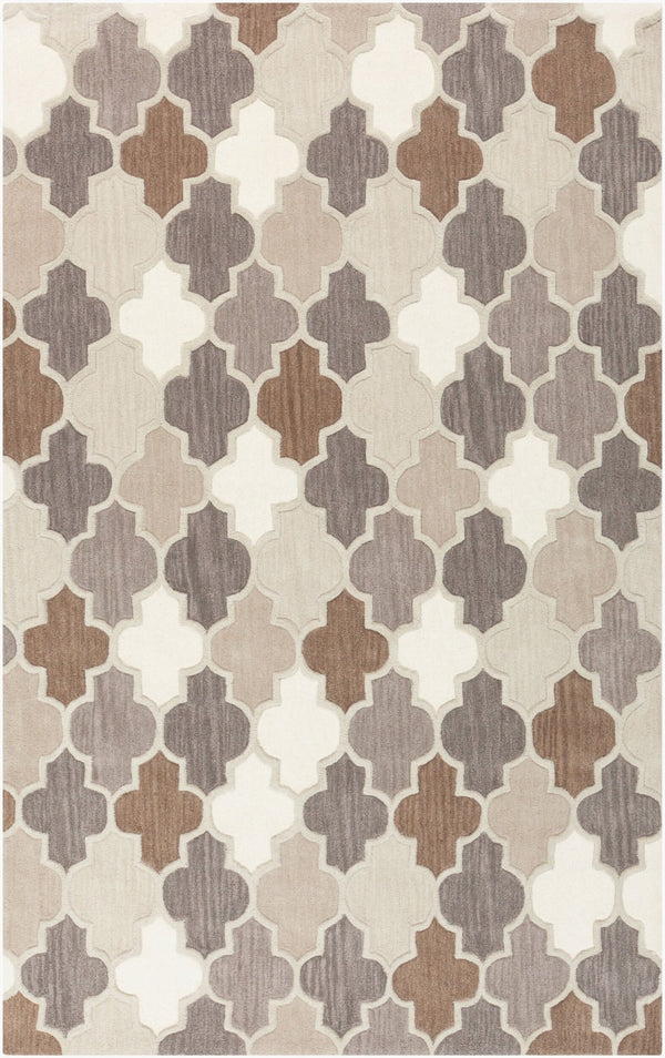 Livabliss Oasis Hand-tufted Wool Blend Area Rug Cottage Style for Large Living Dining Rooms Charcoal, Taupe 3'3" x 5'3" OAS1088-3353
