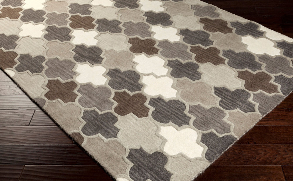 Livabliss Oasis Hand-tufted Wool Blend Area Rug Cottage Style for Large Living Dining Rooms Charcoal, Taupe 3'3" x 5'3" OAS1088-3353