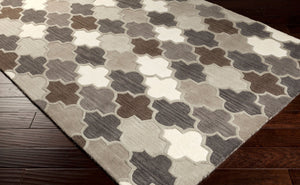 Livabliss Oasis Hand-tufted Wool Blend Area Rug Cottage Style for Large Living Dining Rooms Charcoal, Taupe 8' x 11' OAS1088-811