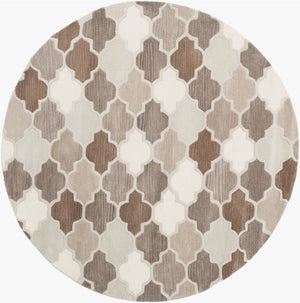 Livabliss Oasis Hand-tufted Wool Blend Area Rug Cottage Style for Large Living Dining Rooms Charcoal, Taupe 6' x 6' OAS1088-6RD