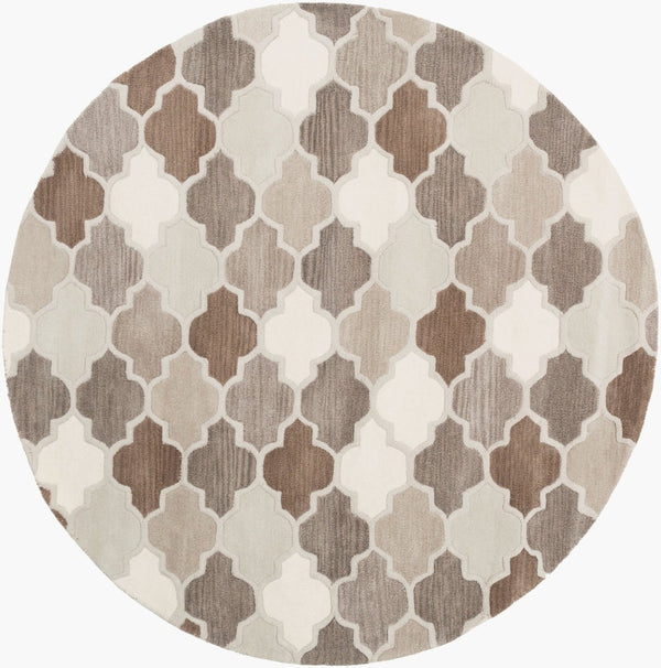 Livabliss Oasis Hand-tufted Wool Blend Area Rug Cottage Style for Large Living Dining Rooms Charcoal, Taupe 6' x 6' OAS1088-6RD