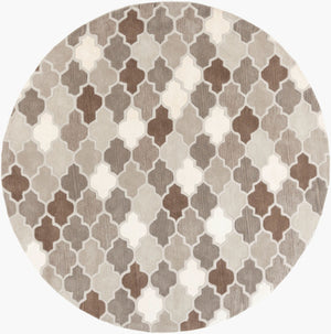 Livabliss Oasis Hand-tufted Wool Blend Area Rug Cottage Style for Large Living Dining Rooms Charcoal, Taupe 8' x 8' OAS1088-8RD
