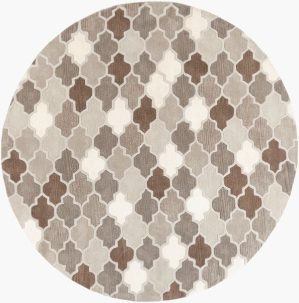 Livabliss Oasis Hand-tufted Wool Blend Area Rug Cottage Style for Large Living Dining Rooms Charcoal, Taupe 8' x 8' OAS1088-8RD