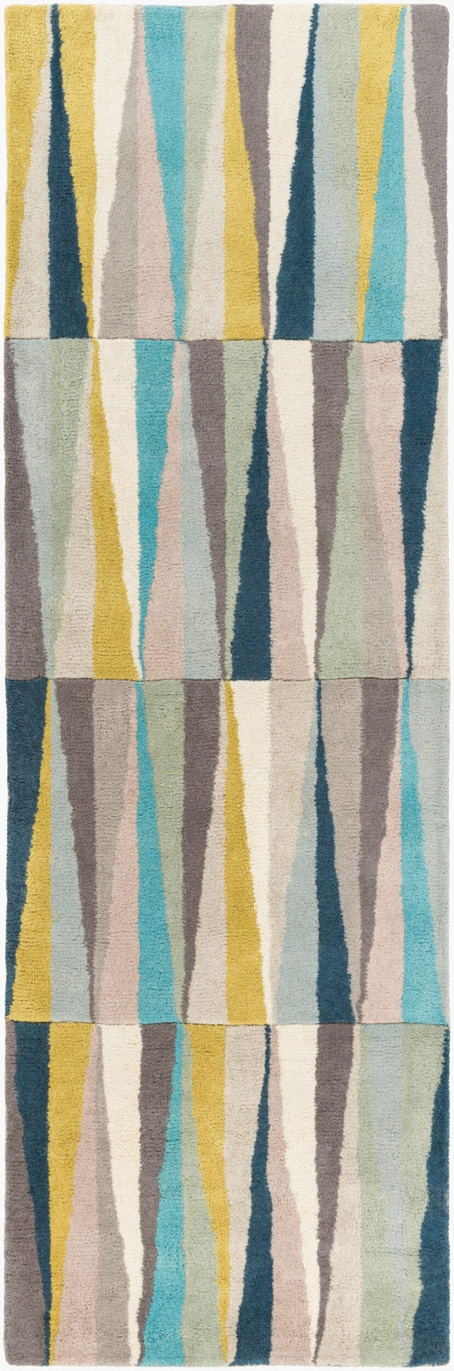 Livabliss Oasis Hand Tufted Wool Area Rug for Entryways Bathrooms and Accent Spaces Ice Blue, Blue 2'6" x 8' OAS1095-268