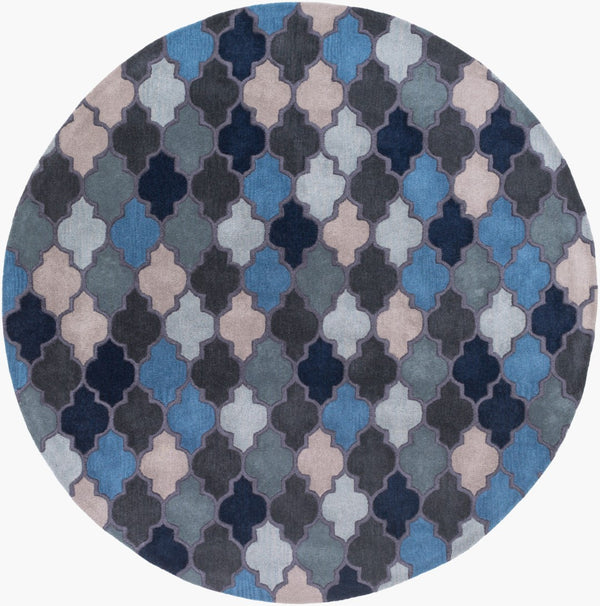 Surya Oasis 8' X 8' Handmade Wool Blend Area Rug - Luxurious Cottage-style Design For Timeless Beauty Blue Wool Oas1103-8rd
