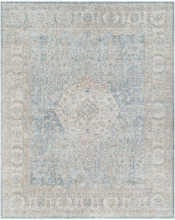 Once Upon a Time OAT-2300 9'10" x 12'6" Machine Woven Rug OAT2300-910126  Light Gray, Tan, Pale Blue, Gray, Denim, Medium Gray Surya