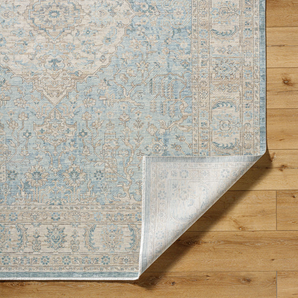 Once Upon a Time OAT-2300 9'10" x 12'6" Machine Woven Rug OAT2300-910126  Light Gray, Tan, Pale Blue, Gray, Denim, Medium Gray Surya