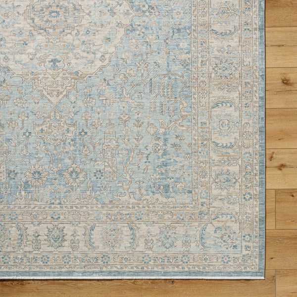Once Upon a Time OAT-2300 9'10" x 12'6" Machine Woven Rug OAT2300-910126  Light Gray, Tan, Pale Blue, Gray, Denim, Medium Gray Surya