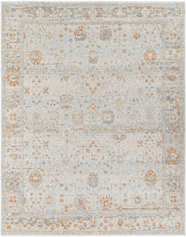 Once Upon a Time OAT-2301 9'10" x 12'6" Machine Woven Rug OAT2301-910126  Light Gray, Pale Blue, Gray, Tan, Light Olive, Dusty Coral Surya
