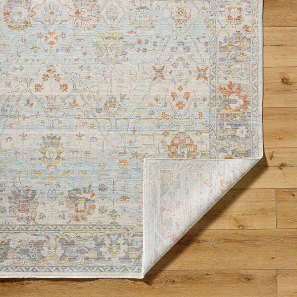 Once Upon a Time OAT-2301 9'10" x 12'6" Machine Woven Rug OAT2301-910126  Light Gray, Pale Blue, Gray, Tan, Light Olive, Dusty Coral Surya
