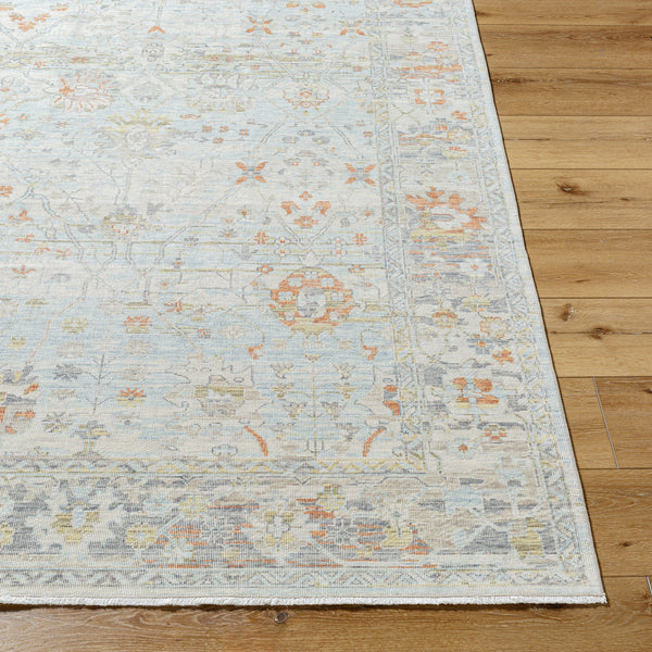 Once Upon a Time OAT-2301 9'10" x 12'6" Machine Woven Rug OAT2301-910126  Light Gray, Pale Blue, Gray, Tan, Light Olive, Dusty Coral Surya