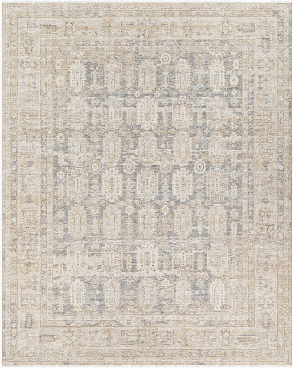 Surya Once Upon A Time Oat-2300 Handmade Wool Area Rug - Enchanting Low Pile Design With Fringe Detail Tan Wool Oat2303-23