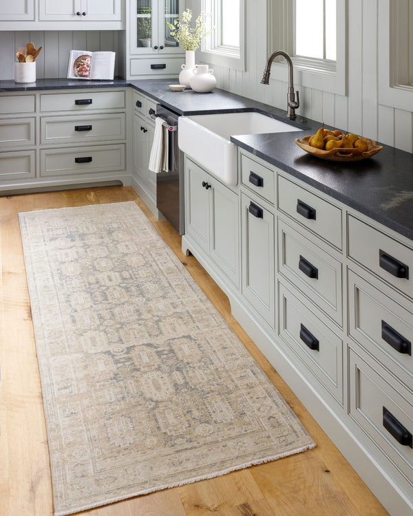 Surya Once Upon A Time Oat-2300 Handmade Wool Area Rug - Enchanting Low Pile Design With Fringe Detail Tan Wool Oat2303-23