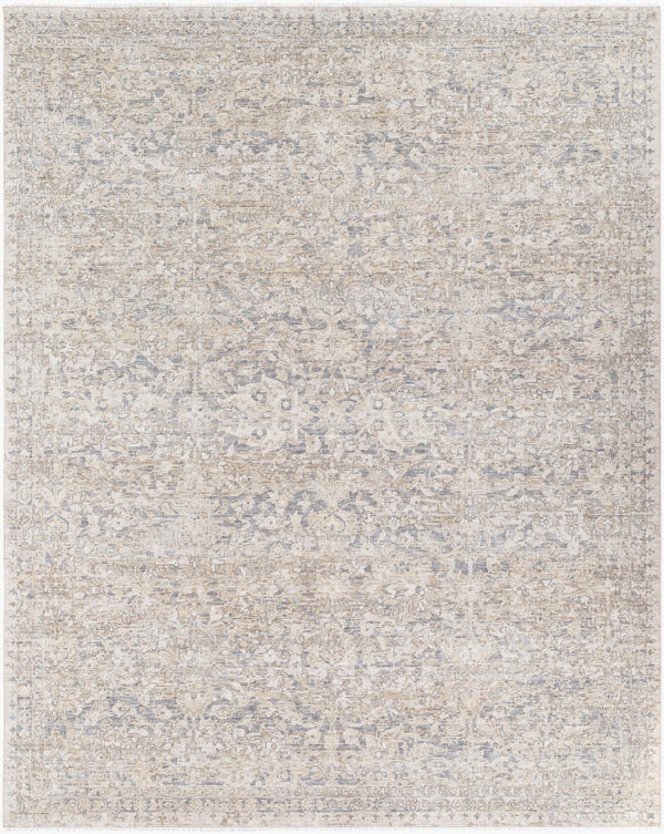 Surya Once Upon A Time Oat-2300 Handmade Wool Area Rug - Enchanting Low Pile Design With Fringe Detail Gray Wool Oat2305-23