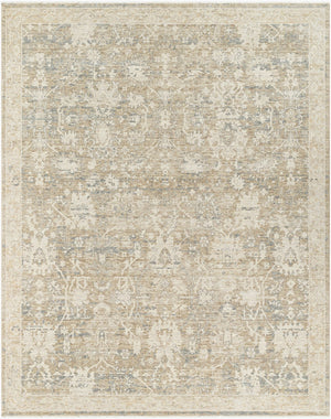 Surya Once Upon A Time Oat-2300 Handmade Wool Area Rug - Enchanting Low Pile Design With Fringe Detail Light Brown Wool Oat2308-23