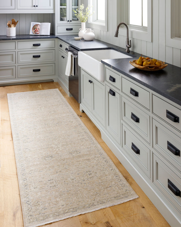 Surya Once Upon A Time Oat-2300 Handmade Wool Area Rug - Enchanting Low Pile Design With Fringe Detail Ivory Wool Oat2309-23