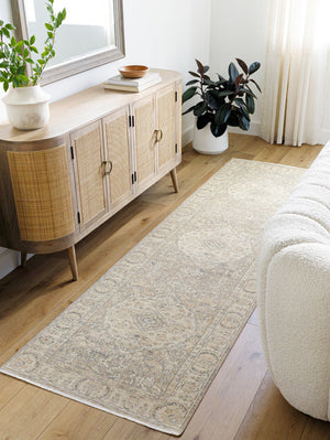 Surya Once Upon A Time Oat-2300 Handmade Wool Area Rug - Enchanting Low Pile Design With Fringe Detail Ivory Wool Oat2310-23