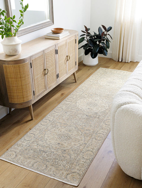 Surya Once Upon A Time Oat-2300 Handmade Wool Area Rug - Enchanting Low Pile Design With Fringe Detail Ivory Wool Oat2310-23