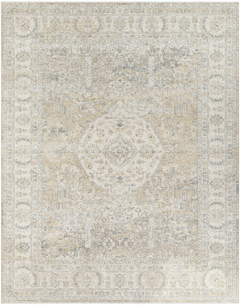 Once Upon a Time OAT-2310 9'10" x 12'6" Machine Woven Rug OAT2310-910126  Ivory, Light Gray, Gray, Tan, Light Brown Surya