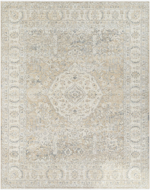 Surya Once Upon A Time Oat-2300 Handmade Wool Area Rug - Enchanting Low Pile Design With Fringe Detail Ivory Wool Oat2310-23