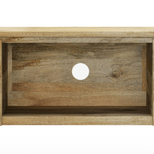 English Elm Lowry - Handcrafted 72" Tv Media Stand In Natural Wood With Metal Legs & Ample Storage Solutions B136P158887