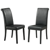 Homelegance By Top-Line Alessio Faux Leather Upholstered Dining Chair (Set of 2) Black Rubberwood