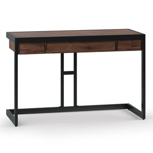 English Elm Erina Small Desk - Industrial-Contemporary Acacia Wood With Distressed Charcoal Finish & Storage B136P158630